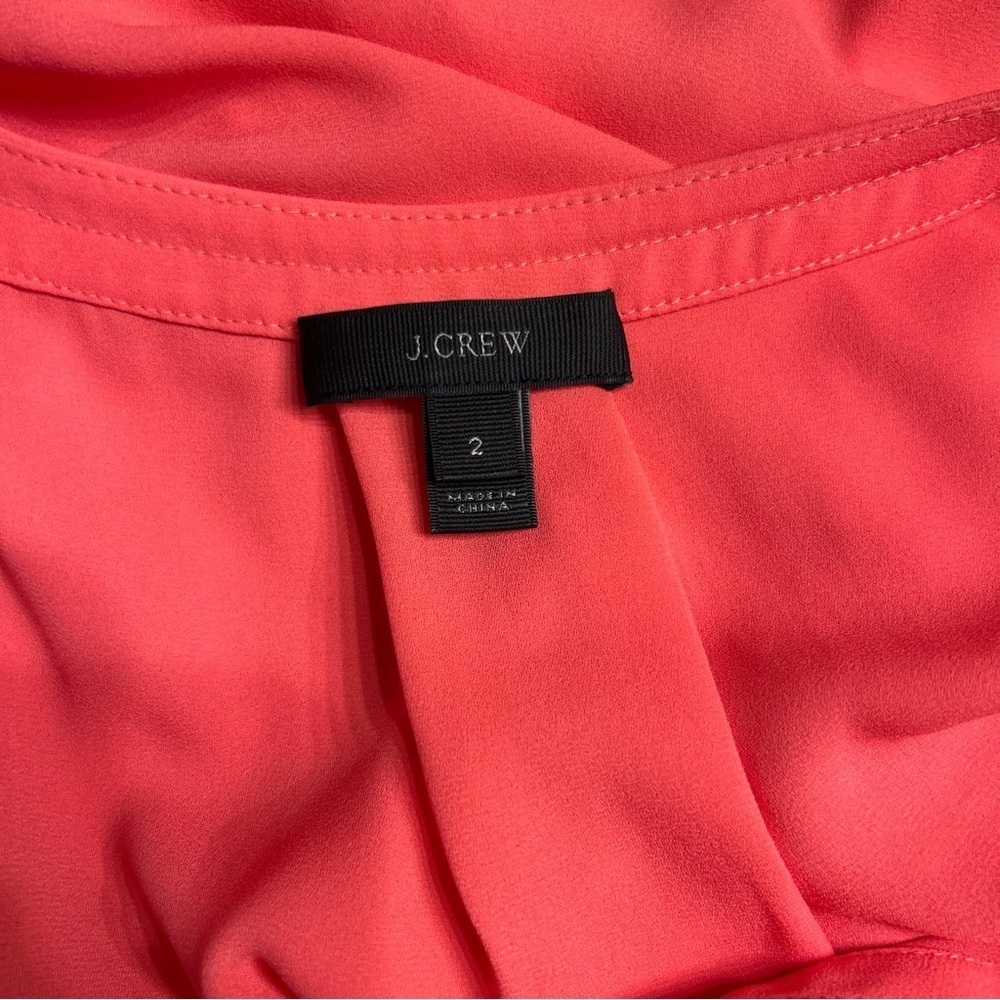J.Crew Women’s Coral Pink Split Neck Sleeveless Top, Size 2 - Picture 7 of 9
